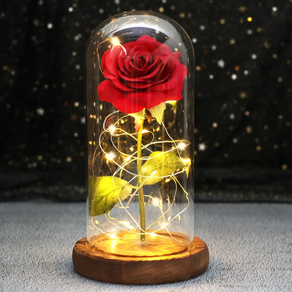 Rose LED Light Flower In Glass