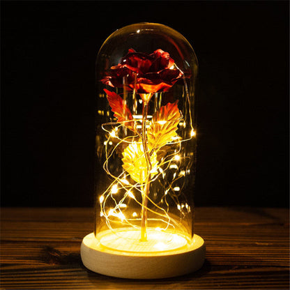 Rose LED Light Flower In Glass