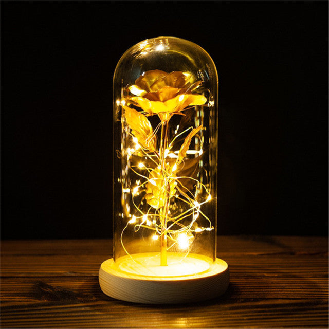 Rose LED Light Flower In Glass