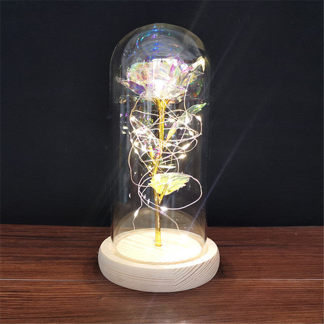 Rose LED Light Flower In Glass