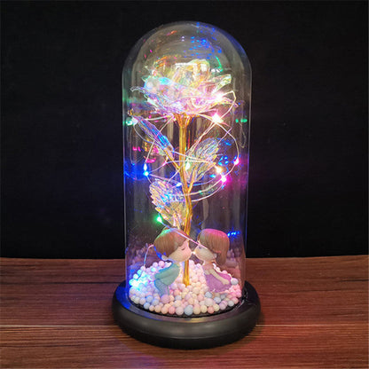 Rose LED Light Flower In Glass